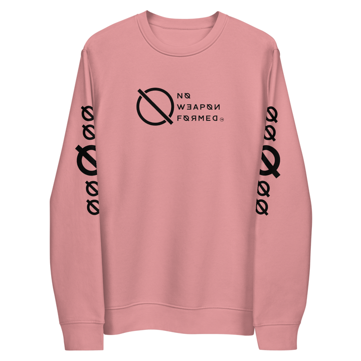 NO WEAPON FORMED "ANGELS GOT YOUR BACK" BLACK/WHITE - Unisex eco sweatshirt pink front