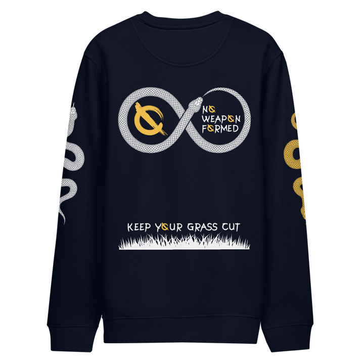 NO WEAPON FORMED "SNAKES" STEELERS BLACK/YELLOW - Unisex eco sweatshirt navy back
