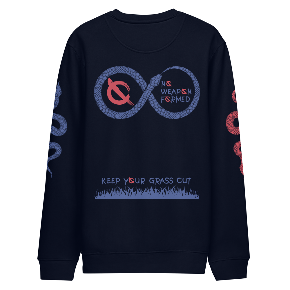 NO WEAPON FORMED "SNAKES" BILLS BLUE/RED - Unisex eco sweatshirt navy back