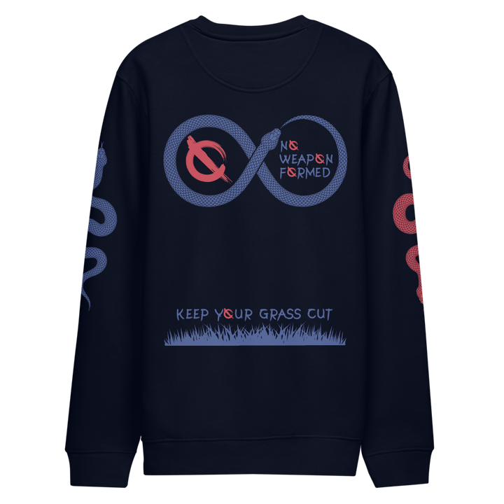 NO WEAPON FORMED "SNAKES" BILLS BLUE/RED - Unisex eco sweatshirt navy back