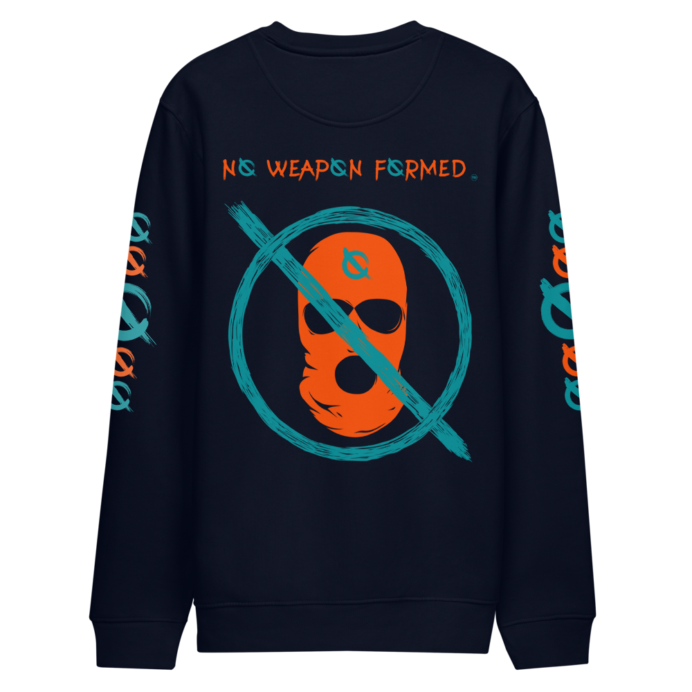 NO WEAPON FORMED 'OPPS/ROBBER' ORANGE/AQUA GREEN - Unisex eco sweatshirt
