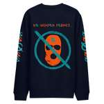 NO WEAPON FORMED 'OPPS/ROBBER' ORANGE/AQUA GREEN - Unisex eco sweatshirt