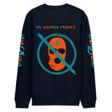 NO WEAPON FORMED 'OPPS/ROBBER' ORANGE/AQUA GREEN - Unisex eco sweatshirt