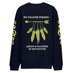 NO WEAPON FORMED 'ARROW & FEATHERS OF PROTECTION' NEON GREEN/BLACK/WHITE- Unisex eco sweatshirt