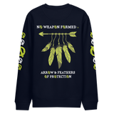 NO WEAPON FORMED 'ARROW & FEATHERS OF PROTECTION' NEON GREEN/BLACK/WHITE- Unisex eco sweatshirt