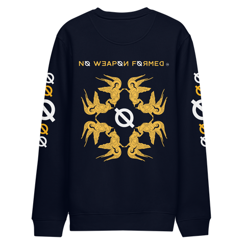 NO WEAPON FORMED "SURROUNDED BY ANGELS" YELLOW/WHITE - Unisex eco sweatshirt