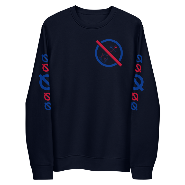 NO WEAPON FORMED "DEVIL" BLUE/RED - Unisex eco sweatshirt navy front