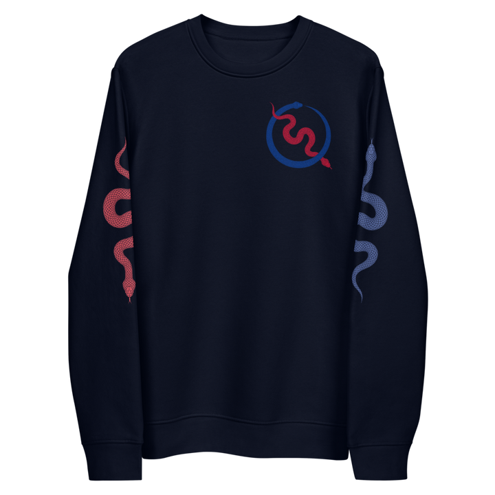 NO WEAPON FORMED "SNAKES" BILLS BLUE/RED - Unisex eco sweatshirt front navy