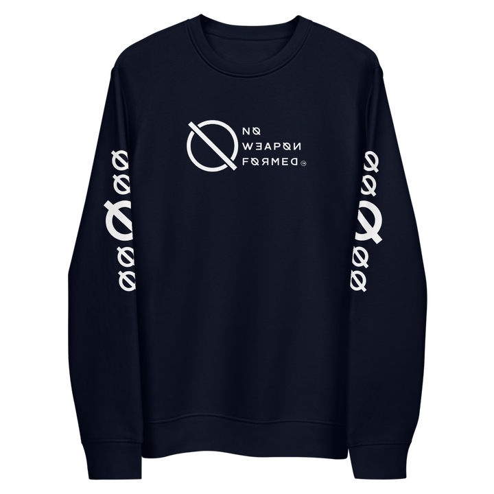 NO WEAPON FORMED "ANGELS GOT YOUR BACK" BLACK/WHITE - Unisex eco sweatshirt navy front
