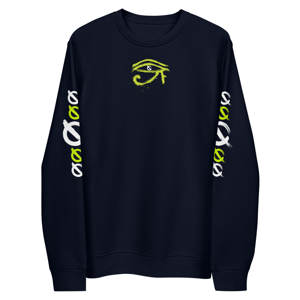 NO WEAPON FORMED HORUS EYE NEON GREEN/WHITE - Unisex eco sweatshirt