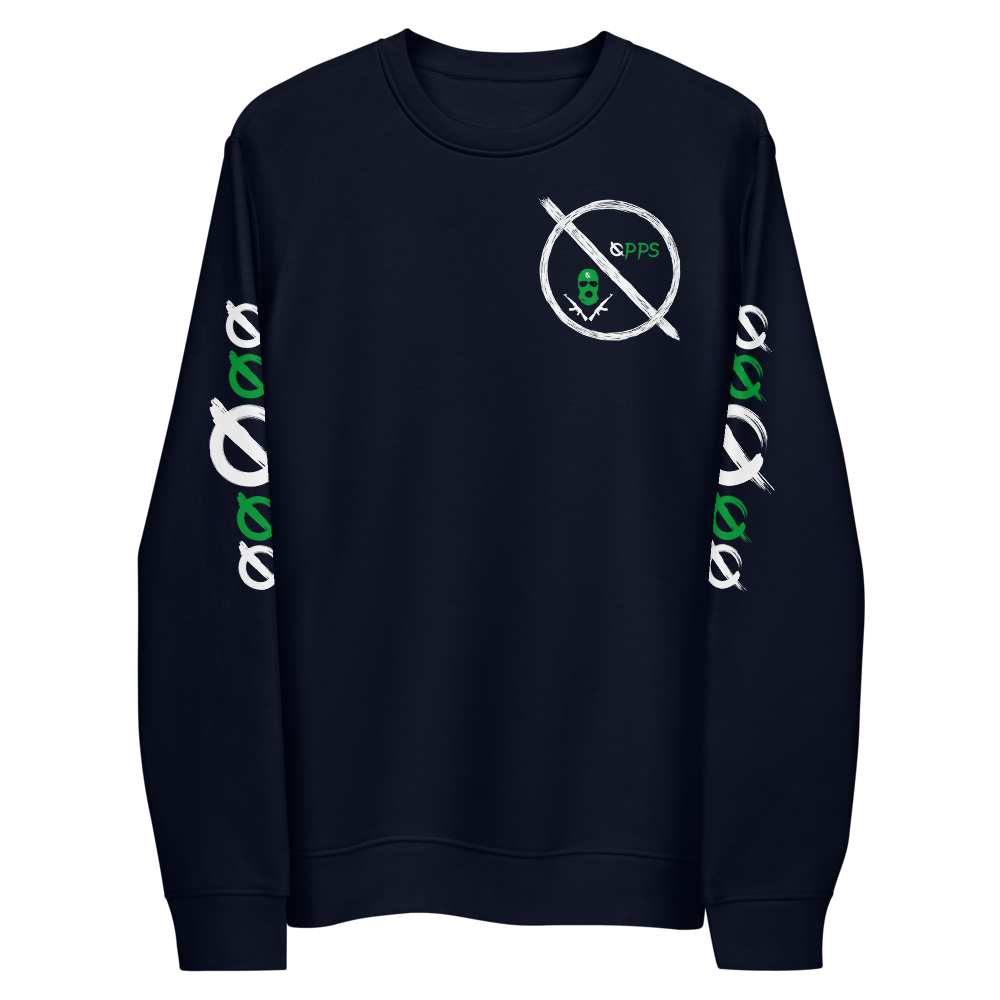 NO WEAPON FORMED 'ROBBER/OPPS' GREEN/WHITE - Unisex eco sweatshirt