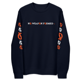 NO WEAPON FORMED 'ARROW & FEATHERS OF PROTECTION' ORANGE/WHITE/BLACK- Unisex eco sweatshirt