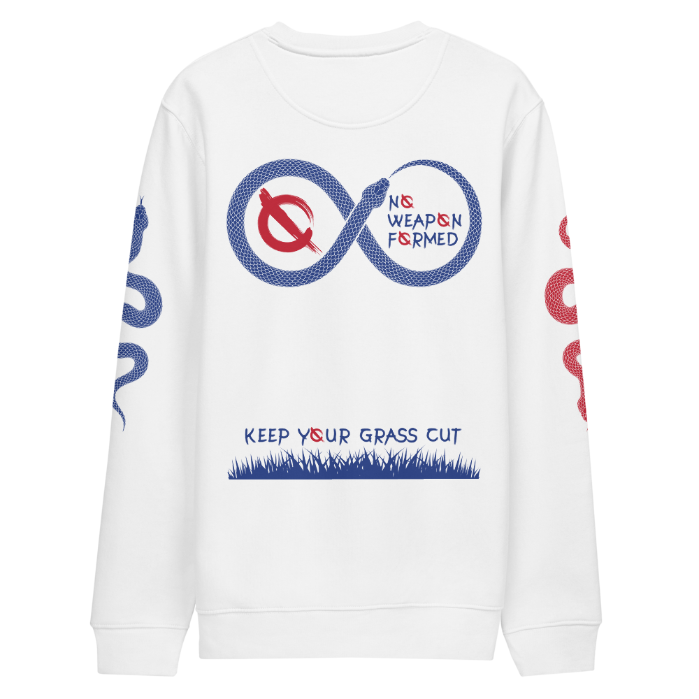 NO WEAPON FORMED "SNAKES" BILLS BLUE/RED - Unisex eco sweatshirt white back