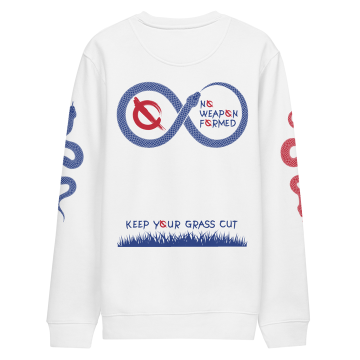NO WEAPON FORMED "SNAKES" BILLS BLUE/RED - Unisex eco sweatshirt white back