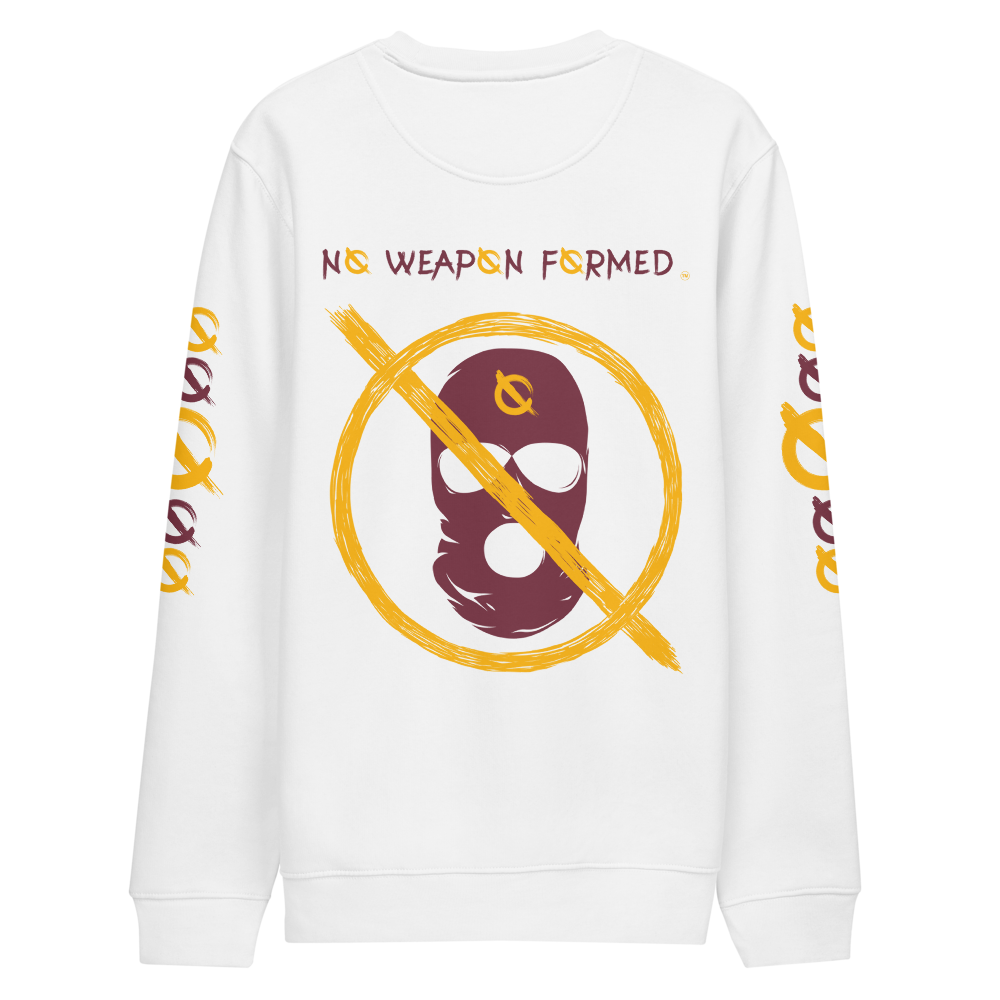 NO WEAPON FORMED 'ROBBER/OPPS' BURGUNDAY/GOLD - Unisex eco sweatshirt