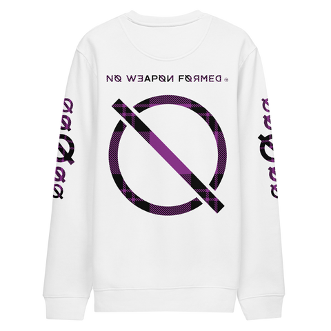 NO WEAPON FORMED FLANNEL BLACK/PURPLE - Unisex eco sweatshirt