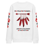 NO WEAPON FORMED 'ARROW & FEATHERS OF PROTECTION' BLACK/RED/WHITE - Unisex eco sweatshirt