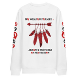 NO WEAPON FORMED 'ARROW & FEATHERS OF PROTECTION' BLACK/RED/WHITE - Unisex eco sweatshirt