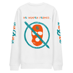 NO WEAPON FORMED 'OPPS/ROBBER' ORANGE/AQUA GREEN - Unisex eco sweatshirt