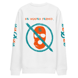 NO WEAPON FORMED 'OPPS/ROBBER' ORANGE/AQUA GREEN - Unisex eco sweatshirt