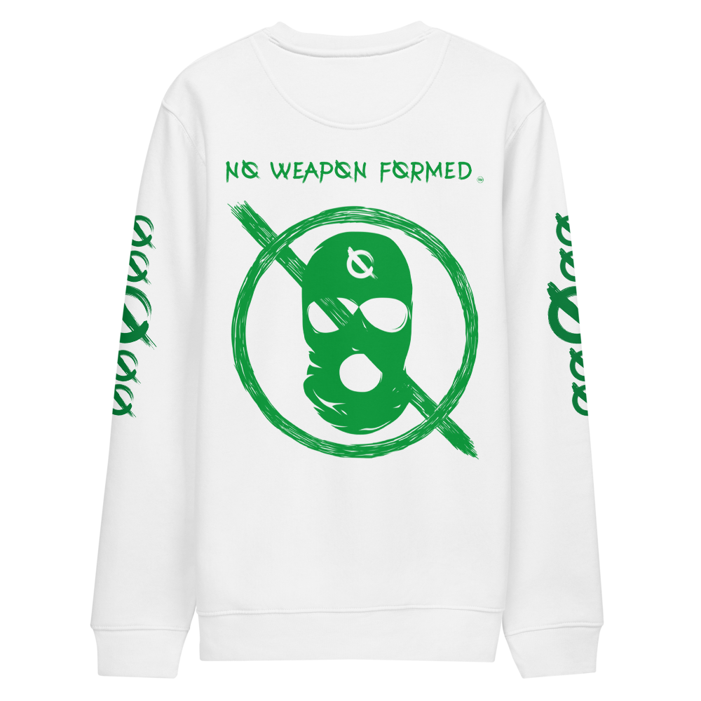 NO WEAPON FORMED 'ROBBER/OPPS' GREEN/WHITE - Unisex eco sweatshirt
