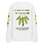 NO WEAPON FORMED 'ARROW & FEATHERS OF PROTECTION' NEON GREEN/BLACK/WHITE- Unisex eco sweatshirt