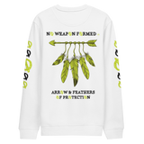 NO WEAPON FORMED 'ARROW & FEATHERS OF PROTECTION' NEON GREEN/BLACK/WHITE- Unisex eco sweatshirt