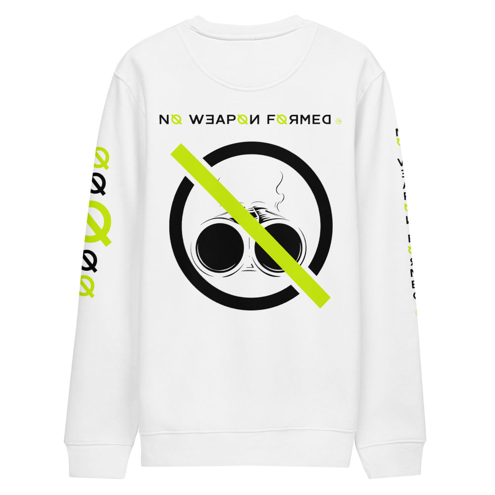 NO WEAPON FORMED 'SHOTGUN' Neon/Black/White - Unisex eco sweatshirt