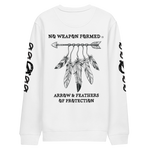 NO WEAPON FORMED 'ARROW & FEATHERS OF PROTECTION' BLACK/WHITE - Unisex eco sweatshirt