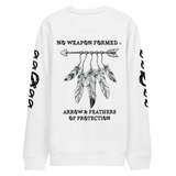 NO WEAPON FORMED 'ARROW & FEATHERS OF PROTECTION' BLACK/WHITE - Unisex eco sweatshirt