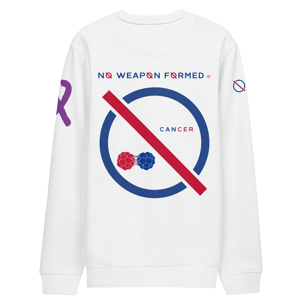 NO WEAPON FORMED 'CANCER' BLUE/RED - Unisex eco sweatshirt
