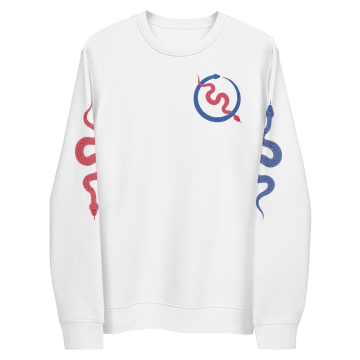 NO WEAPON FORMED "SNAKES" BILLS BLUE/RED - Unisex eco sweatshirt front white