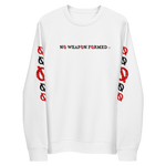 NO WEAPON FORMED 'ARROW & FEATHERS OF PROTECTION' BLACK/RED/WHITE - Unisex eco sweatshirt