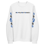 NO WEAPON FORMED 'ARROW & FEATHERS OF PROTECTION' BLUE/WHITE - Unisex eco sweatshirt