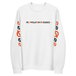 NO WEAPON FORMED 'ARROW & FEATHERS OF PROTECTION' ORANGE/WHITE/BLACK- Unisex eco sweatshirt