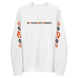 NO WEAPON FORMED 'ARROW & FEATHERS OF PROTECTION' ORANGE/WHITE/BLACK- Unisex eco sweatshirt