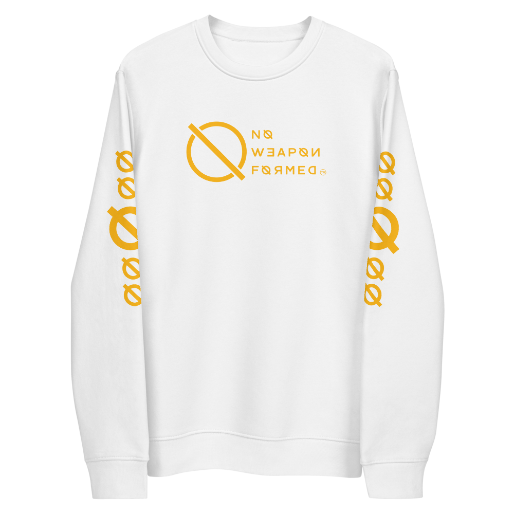 NO WEAPON FORMED 'ANGELS GOT YOUR BACK' YELLOW - Unisex eco sweatshirt