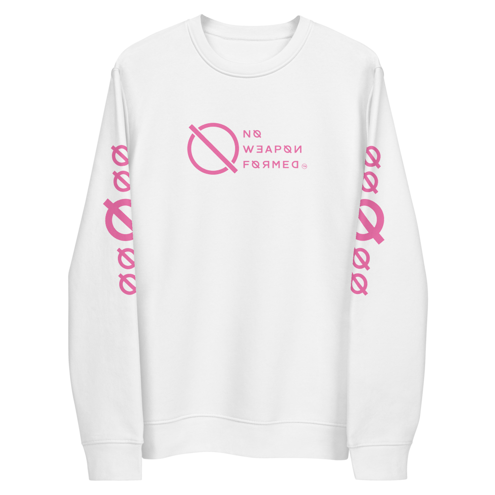 NO WEAPON FORMED 'ANGELS GOT YOUR BACK' PINK - Unisex eco sweatshirt