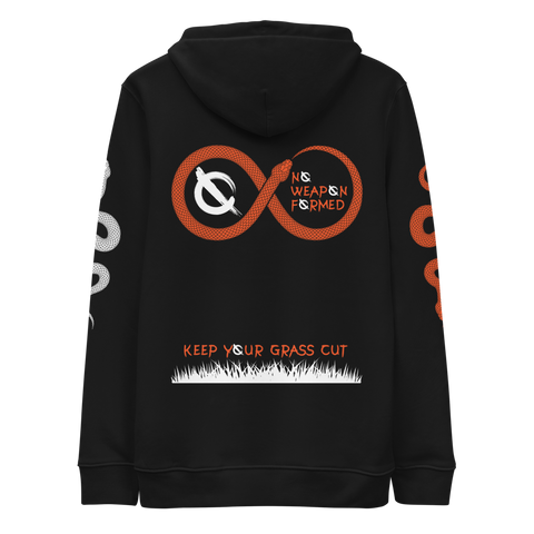 NO WEAPON FORMED "SNAKES" BLACK/ORANGE - Unisex essential eco hoodie black back