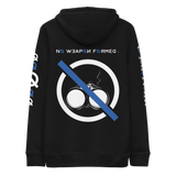 NO WEAPON FORM "SHOTGUN" BLACK/BLUE - Unisex essential eco hoodie black back