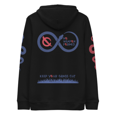 NO WEAPON FORMED "SNAKES" BLUE/RED - Unisex essential eco hoodie black back