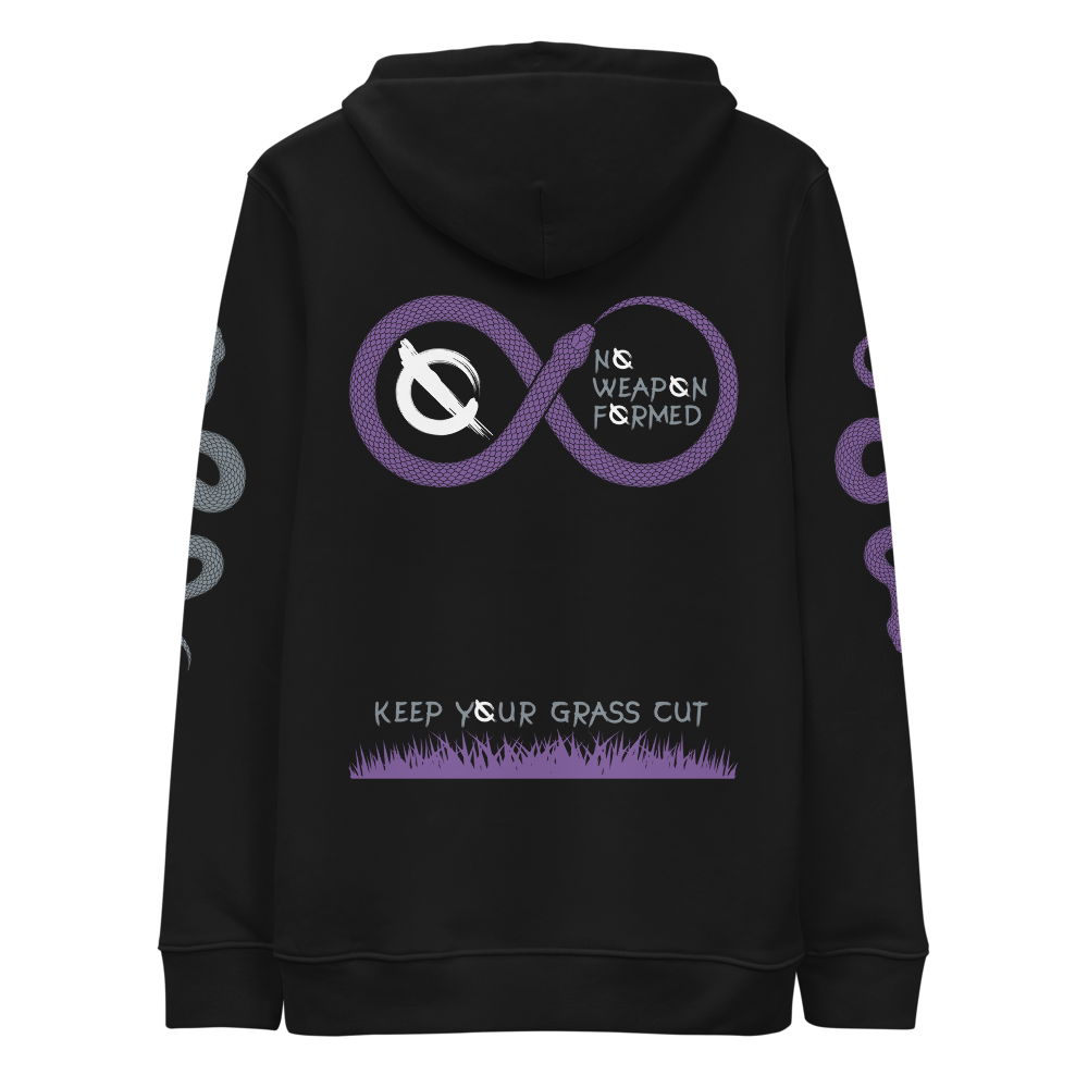 NO WEAPON FORMED "SNAKES" PURPLE/BLACK - Unisex essential eco hoodie black back