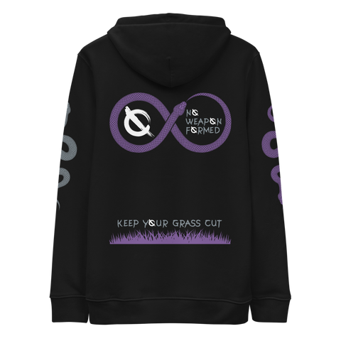 NO WEAPON FORMED "SNAKES" PURPLE/BLACK - Unisex essential eco hoodie black back