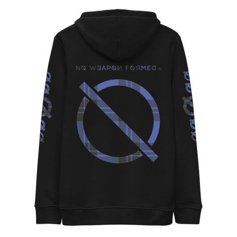 NO WEAPON FORMED FLANNEL BLACK/BLUE - Unisex essential eco hoodie