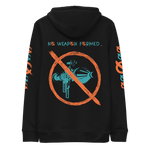 NO WEAPON FORMED GRENADE LAUNCHER ORANGE/GREEN - Unisex essential eco hoodie black back