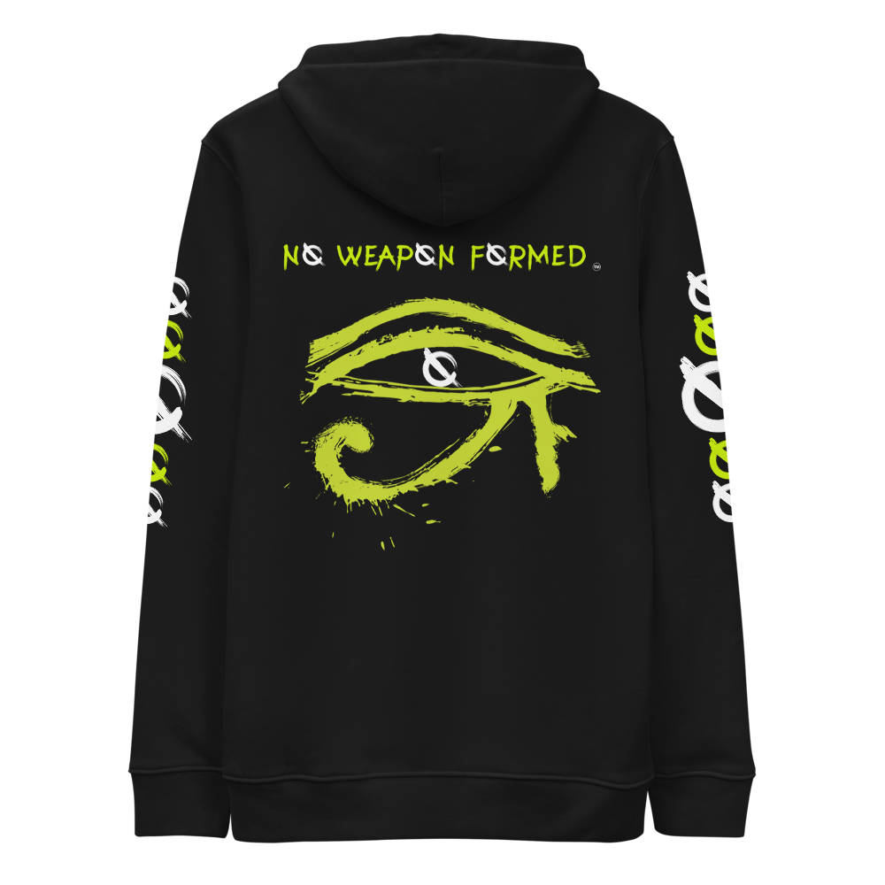 NO WEAPON FORMED HORUS EYE NEON GREEN/WHITE - Unisex essential eco hoodie