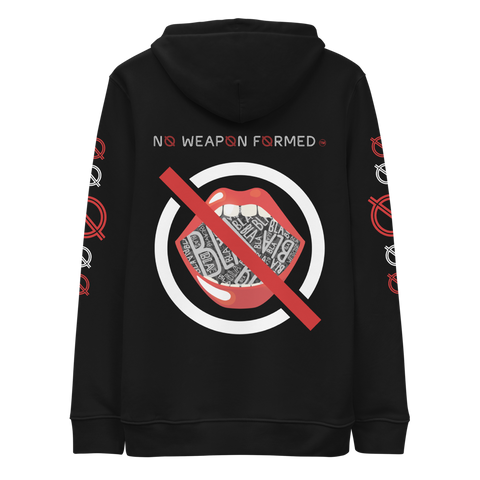 NO WEAPON FORMED 'GOSSIP' WHITE/RED/BLACK - Unisex essential eco hoodie