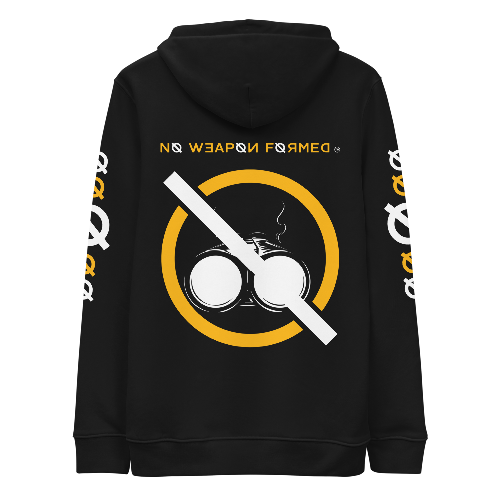 NO WEAPON FORMED 'SHOTGUN' BLACK/YELLOW/WHITE - Unisex essential eco hoodie