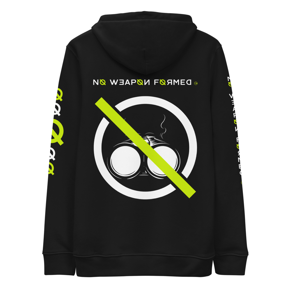 NO WEAPON FORMED 'SHOTGUN' Neon/Black/White - Unisex essential eco hoodie