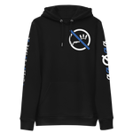 NO WEAPON FORM "SHOTGUN" BLACK/BLUE - Unisex essential eco hoodie black front